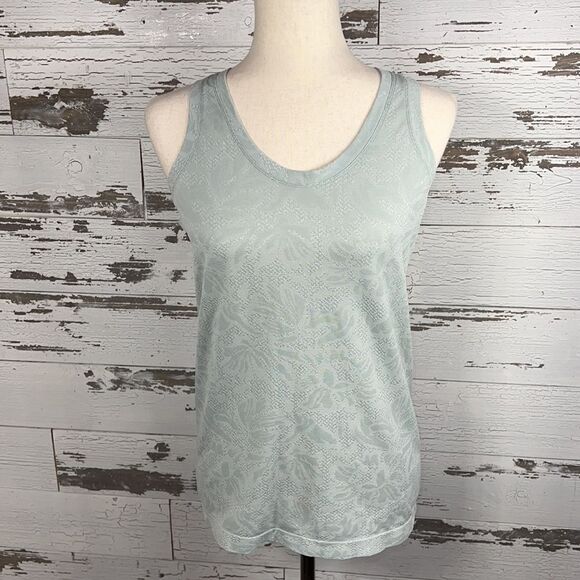 ATHLETA Speedlight Racerback Tank Top Sage Floral S EUC - Picture 1 of 4